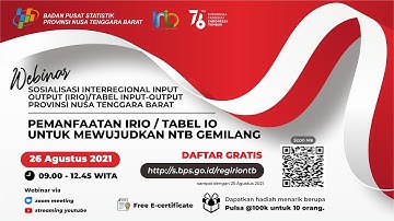 Webinar Sosialisasi Interregional Input Output (IRIO) - BPS Provinsi NTB