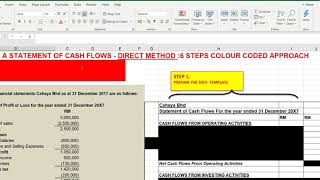 1/2 | CAHAYA |DIRECT METHOD | STATEMENT OF CASH FLOWS - TUTORIAL : STEP BY STEP | FAR210
