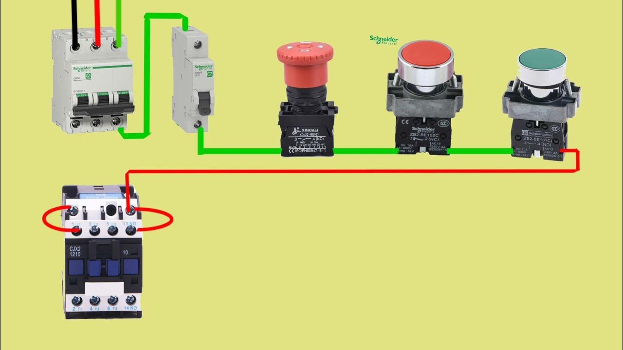 Emergency stop control switch 380v wiring diagram - YouTube