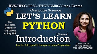 Famous Python Introduction Class |Important for KVS/HPSC/BPSC/HTET/EMRS/PGT Computer Science Exam|Chealsha Wealth