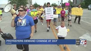 Kck Protesters Gather Outside Dcf Office Following Olivia Jansens Death