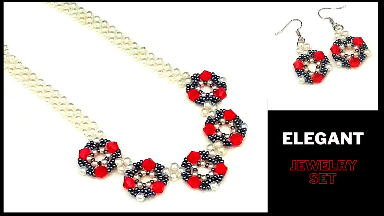 DIY elegant jewelry set. Easy beginner jewelry making tutorial - YouTube