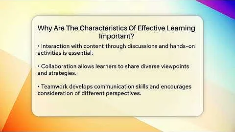 Why Are The Characteristics Of Effective Learning Important? - Childhood Education Zone