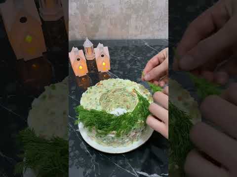 ИДЕЯ для оформления Новогоднего салата #новогоднийсалат #новогоднийстол #салат #салаты #праздник