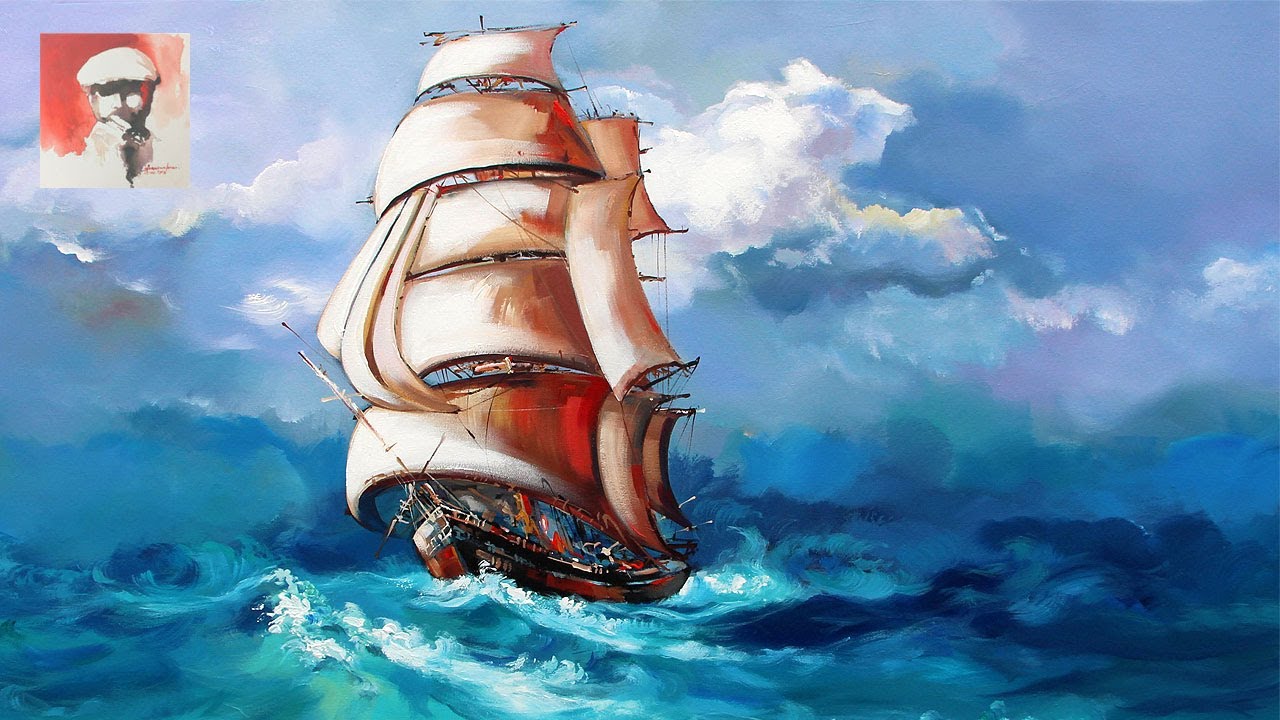 How to Paint Sailboats in Acrylic How to Paint a Sailing Ship in