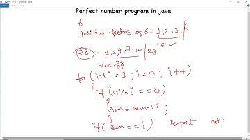 Perfect Number in Java | Java Program to Check if a given Number is Perfect Number
