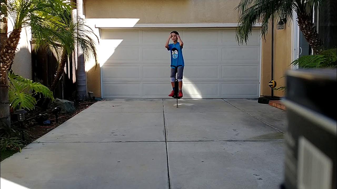 No Hands Pogo Stick Jumps World Record, 10 Year Old YouTube