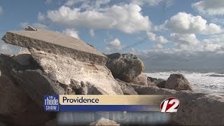 Coast line damage from Sandy