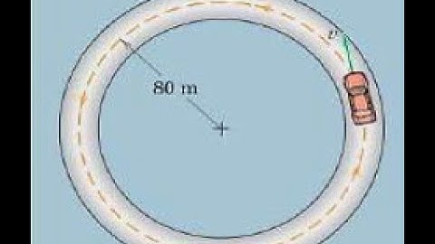 A test car starts from rest on a horizontal circular track of 80 𝑚 𝑟𝑎𝑑𝑖𝑢𝑠 and increases #dynamics