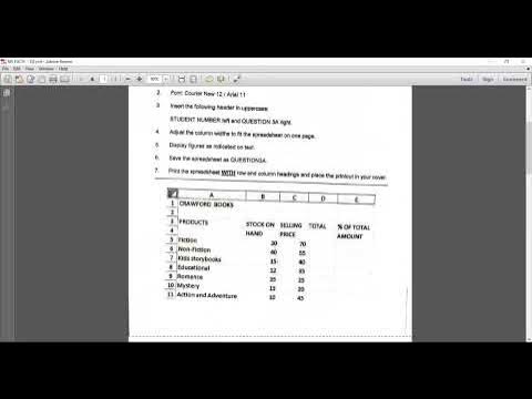 Computer Practice N4 QUESTION 3A MS EXCEL Nated 4 - YouTube