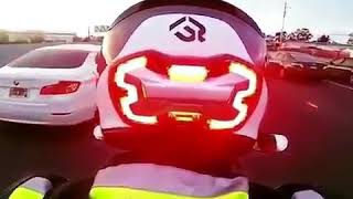 Габаритные огни и стоп сигнал на шлемаке|  Side lights and a stop signal on a helmet