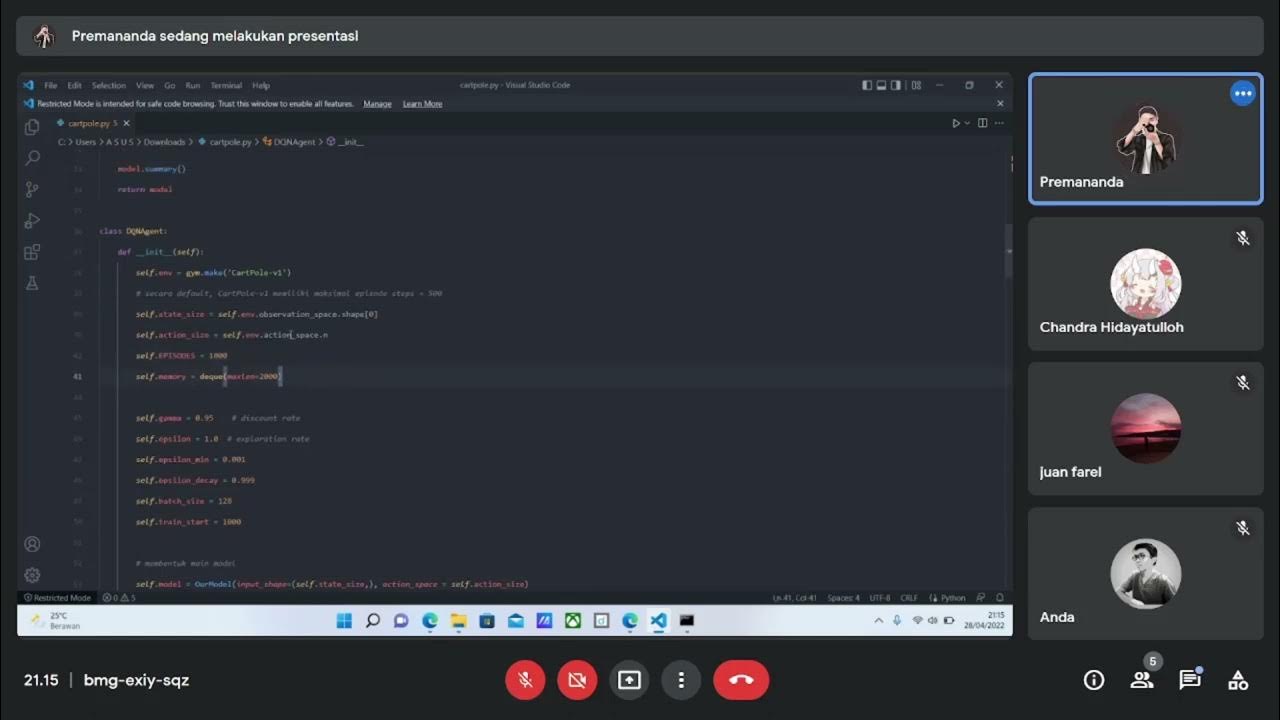 CartPole menggunakan Deep Q Learning - YouTube