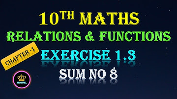 10th Maths Ch-1 Ex 1.3 Sum No 8 | TN Samacheer 10th Maths Relations and Functions