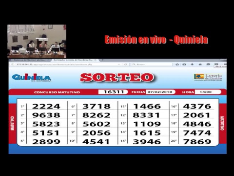 Sorteo de Quiniela: MATUTINO 07.02.18 14:00HS sorteo de visas
