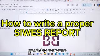 A proper way to write a good SIWES REPORT, for more details, comment your questions 🥰