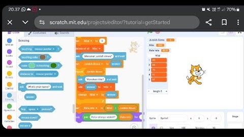Cara menghitung nilai rata rata siswa di aplikasi scratch
