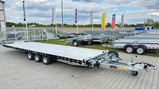 : Wiola L35G65P - laweta uchylna | 650 x 216 cm / 3500 kg / 3 osie x 1350 kg / R10C / panele ALU |