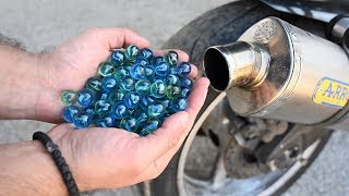 EXPERIMENT 100 MARBLES in MOTORCYCLE EXHAUST screenshot 4