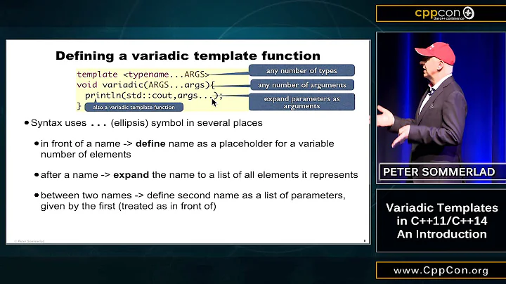 CppCon 2015: Peter Sommerlad “Variadic Templates in C++11 / C++14 - An Introduction”