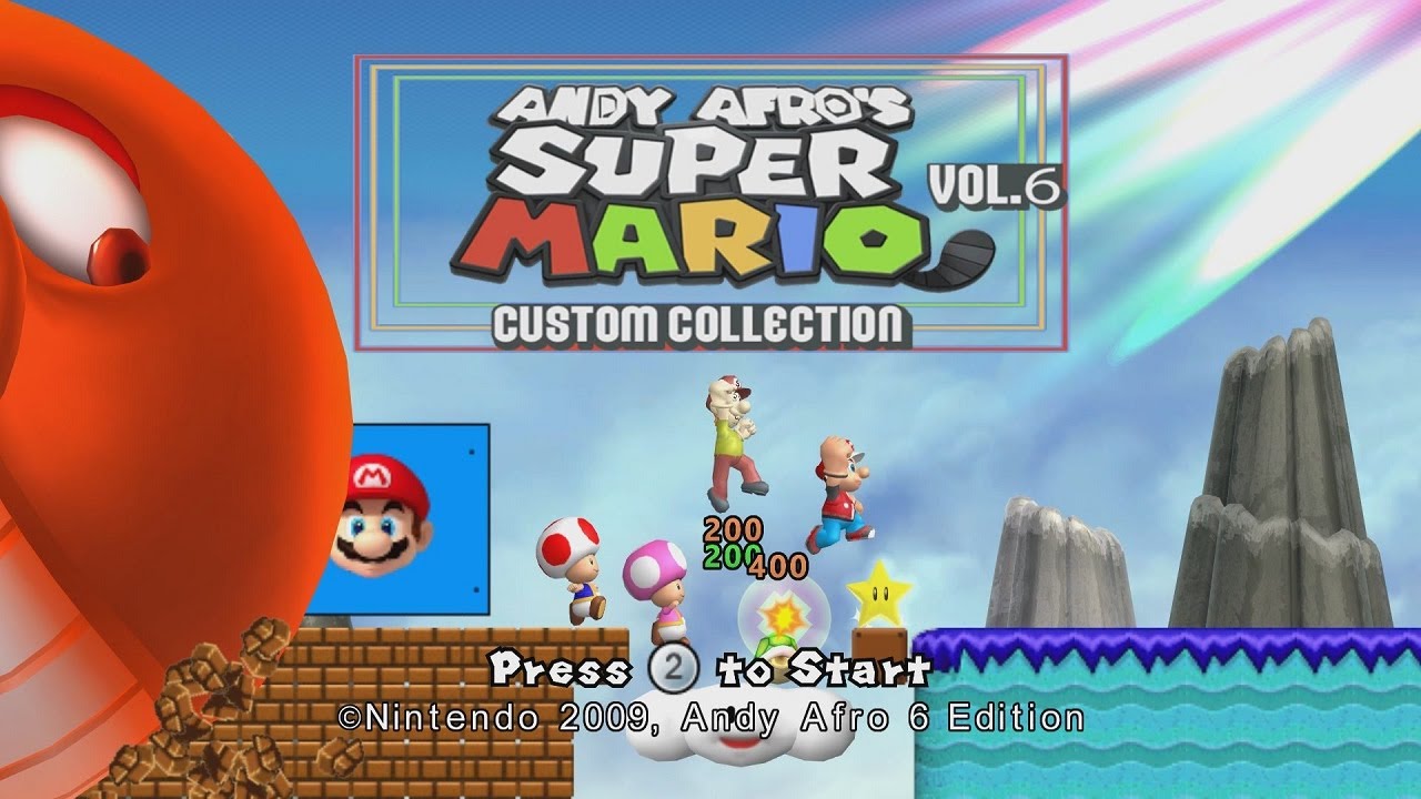 Andy Afro 6 New Super Mario Bros.Wii Edition 100% Complete No Death
