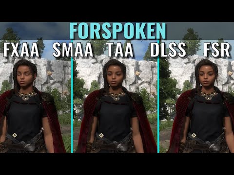 Forspoken - DLSS vs FSR vs TAA vs SMAA vs TAA - 1440p - Anti Aliasing Comparison