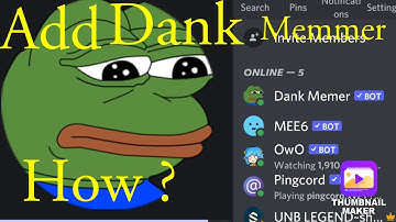 How to add dank memer in discord ? || Learn how to add bots in discord