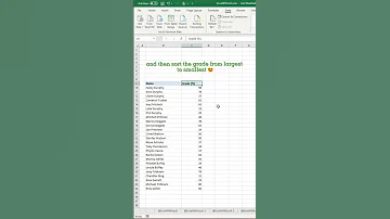Excel Tip Sort Grades Largest To Smallest 