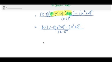 Chain Rule Inside Quotient Rule and Simplifying