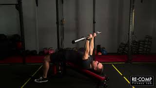 Barbell decline bench triceps extension from the chin