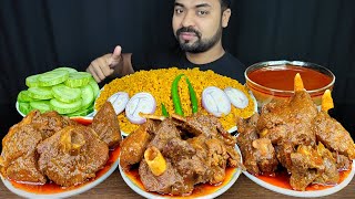 HUGE SPICY MUTTON CURRY, MUTTON GRAVY, BHUNA KHICHURI/ KHICHDI, SALAD MUKBANG ASMR EATING SHOW |