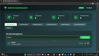 Node.js Capstone Project: Sport Scheduler | Complete Admin & Player Dashboard ⚽🏏