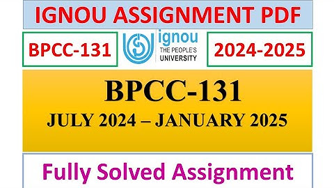 BPCC-131 SOLVED ASSIGNMENT IN ENGLISH 2024-25 | IGNOU