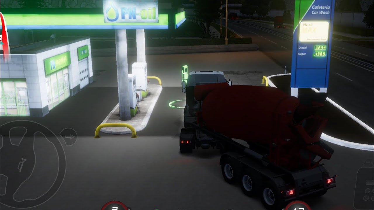 Truckers of Europe 3|Petrol Pump⛽️|Rainy Driving 🌧🛣Tollgate|MixerTruck|Truck Driving|Wanda Software