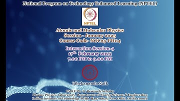 Week 4 of  Atomic and Molecular Physics Problem Solving & Interaction Session (January 2025 Session)