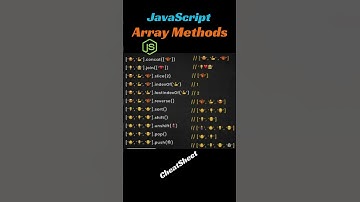 JavaScript Array Methods | Cheatsheet #coding #programming #interview #cheatsheet #shorts