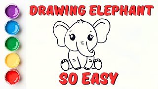 How To Draw An Elephant Step By Step Easy | Easy Draw For Kids