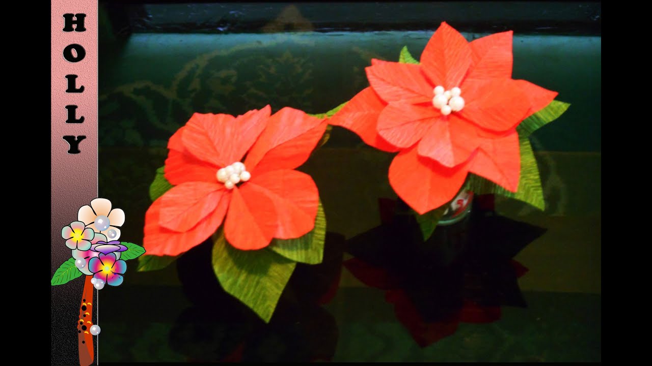 how to make paper flowers poinsettia youtube paper flower poinsettia