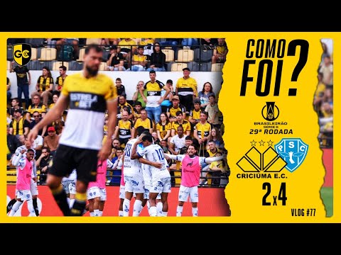 DUCHA DE ÁGUA FRIA! JOGO PRA NÃO ESQUECER, MAS APRENDER | CRICIÚMA 2x4 PAYSANDU | COMO FOI? VLOG #77