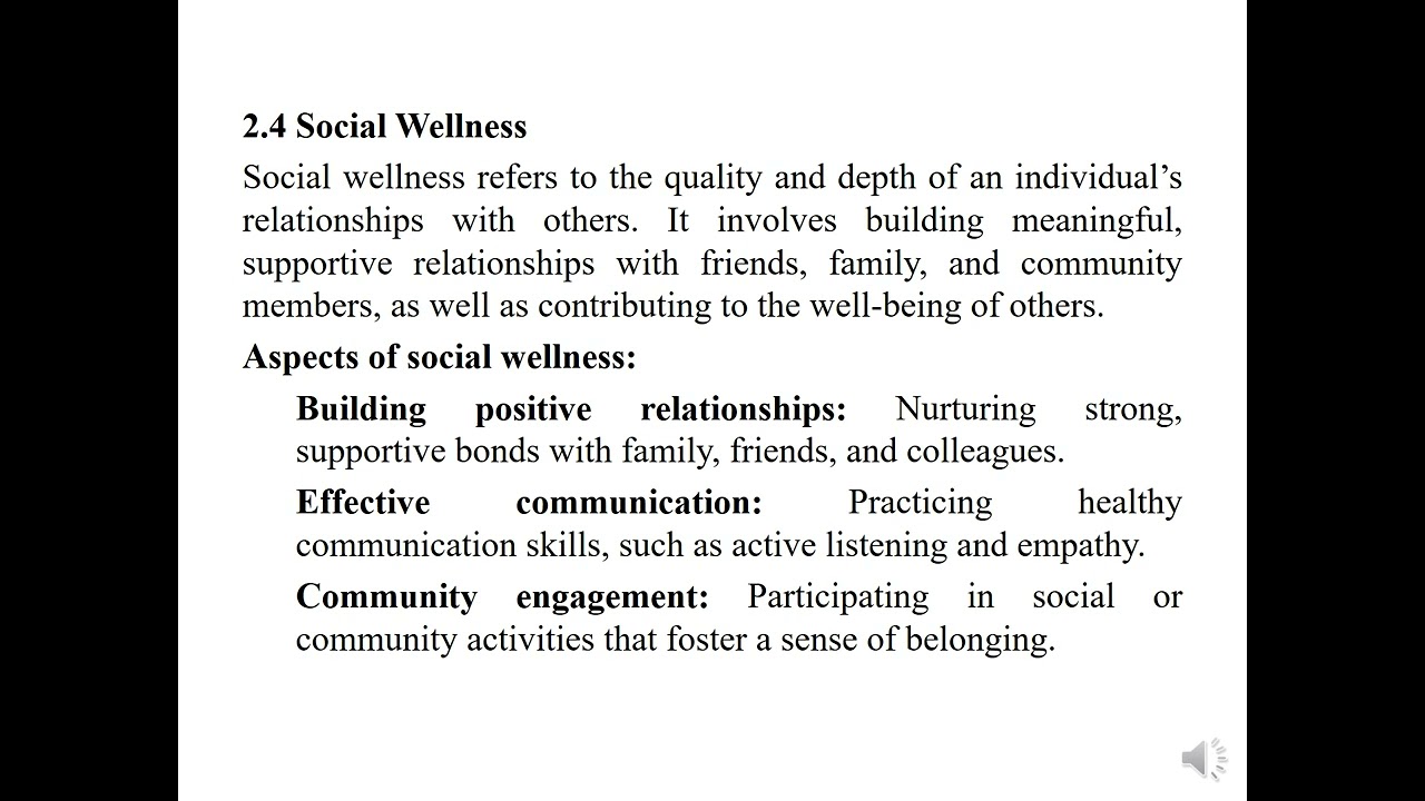 Unit 7.2 Definition of Wellness