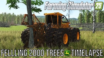 Felling 2,000 Trees with a John Deere 843K in FS25 | INSANE Logging Time-Lapse