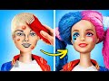 Extreme makeover from doll to harley quinn  tiny hacks and gadgets for doll by ha hack