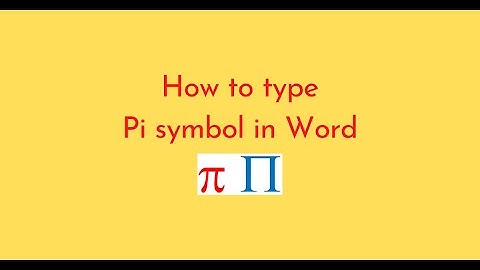 How to type Pi symbol in Word