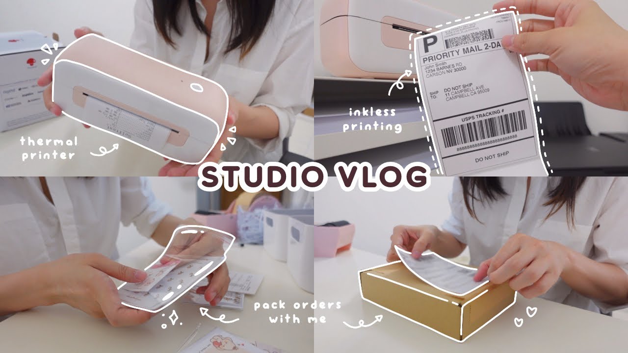 [Studio VLOG] Pack Orders With Me | Printing Without Ink Ft. Phomemo | Small Business Owner