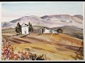 Acquerello tutorial facile: "COLLINA TOSCANA" - watercolor tutorial: Easy Landscape - demo TUSCANY