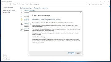 Voice Training for speech recognition in Windows