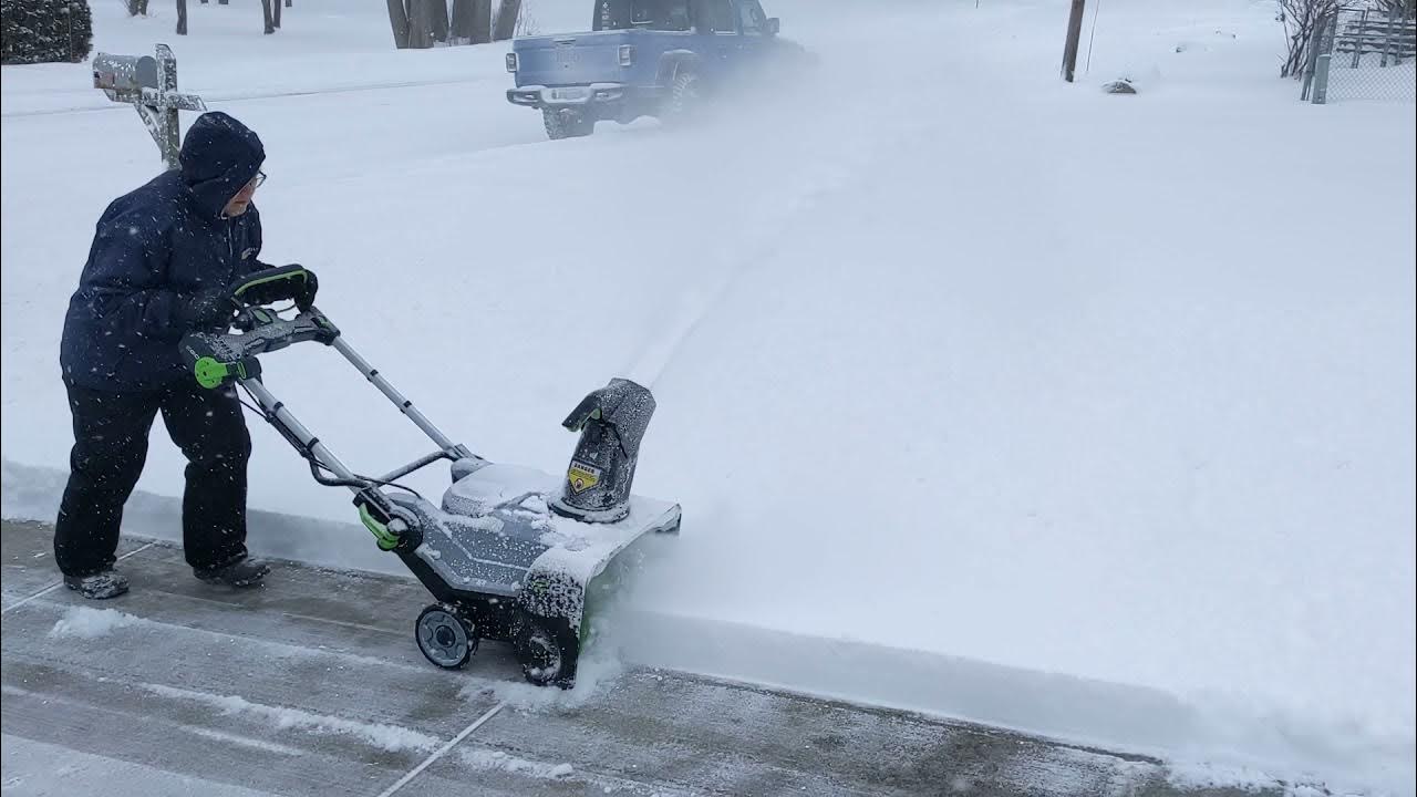 Clearing 68" of snow. EGO snt2110 YouTube