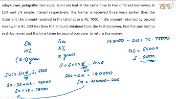 Installment Based Simple Interest and Compound Interest Question | Advanced Example 23 |TalentSprint