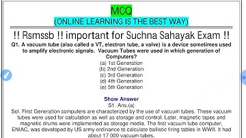 Informatics Assistant || computer mcq || asked in sbi ldc, po || rsmssb||
