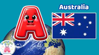 ABC Countries Song | Learn Countries A to Z for Kids 🌎 | Phonics song & Geography Song