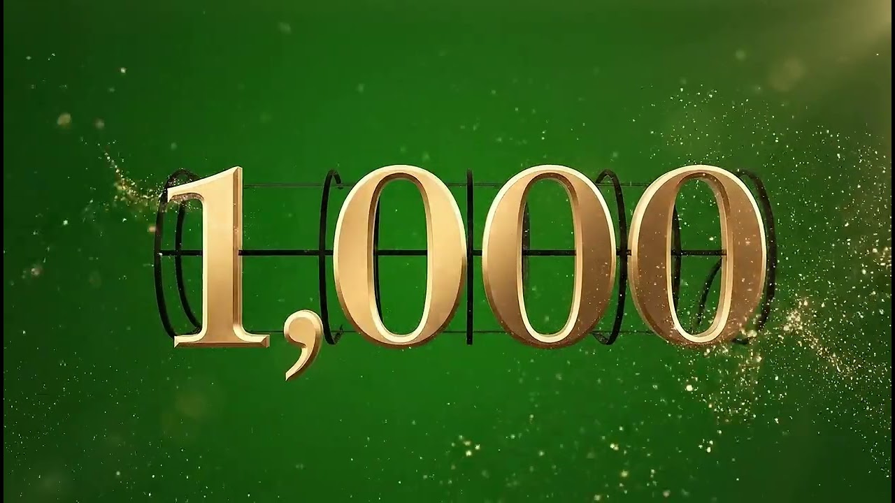 Emotional 0 to 1000 Susbcribers Counting Green Screen Effect for Content Creators